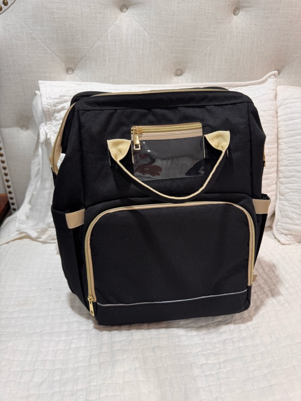 Black and Beige diaper bag - brand new